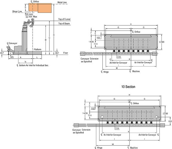 Máquina IS doble gota HS4.6.8.10-108 Máquina de secciones individuales